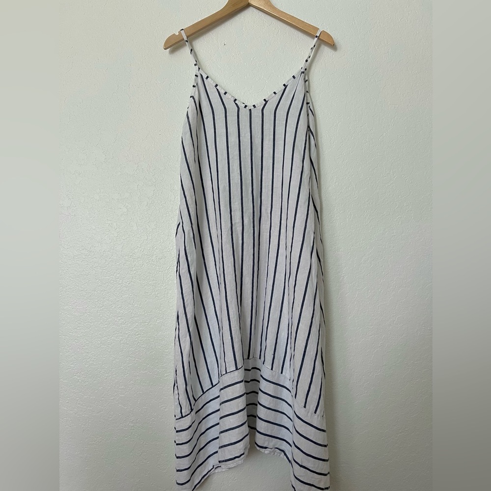 Flowy Striped Linen Dress